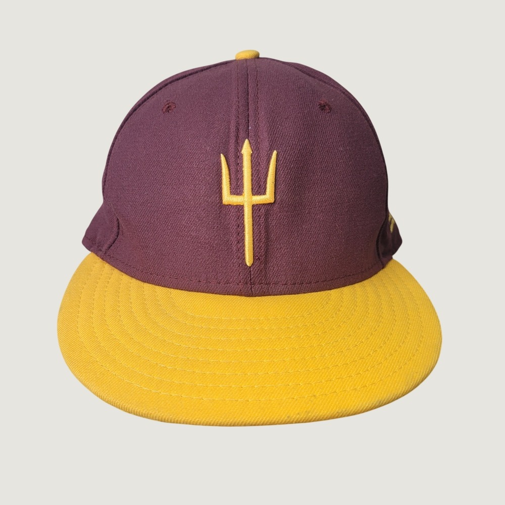 New Era 59FIFTY Arizona State Sun Devils Fitted Hat 7 3/8 Maroon Gold ASU Cap
